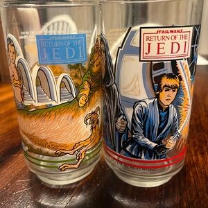1983 Star Wars Return of the Jedi Glass Set of 2